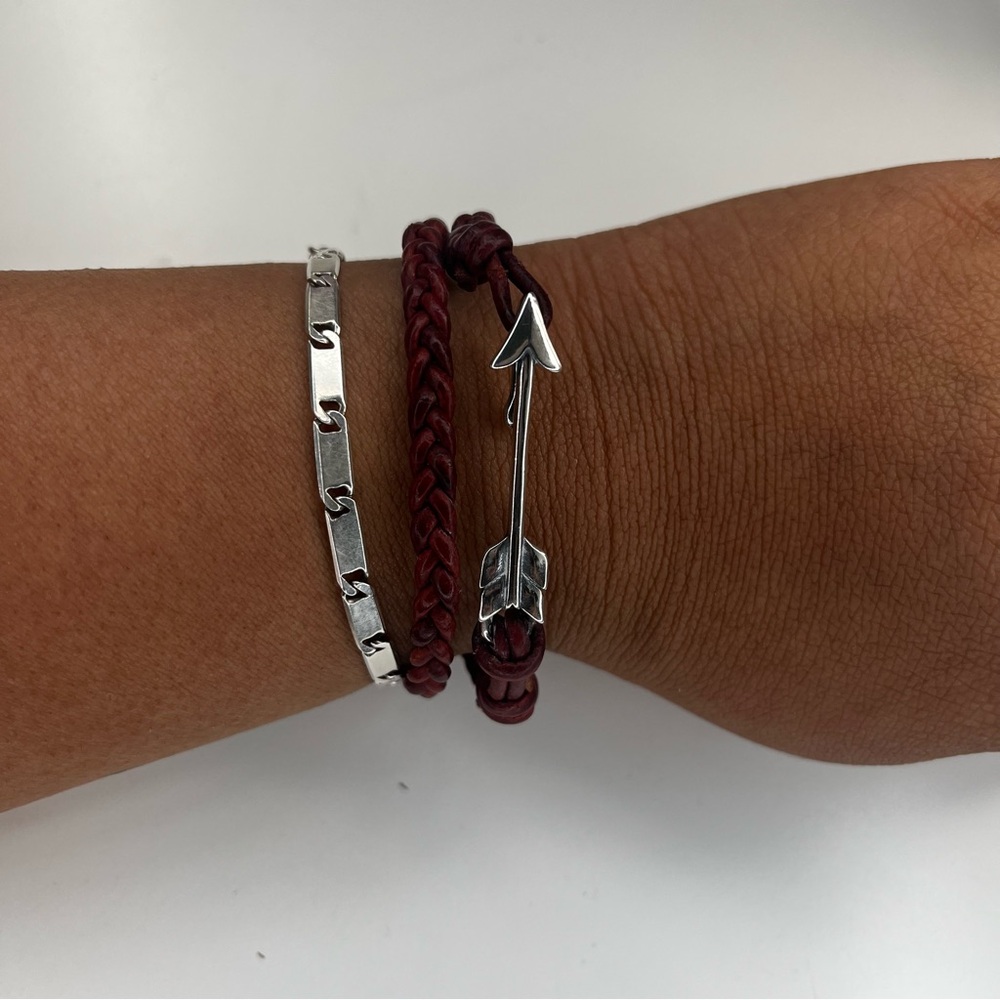 James Avery Soaring Arrow‎ Red Leather Bracelet Retired - Picture 6 of 6